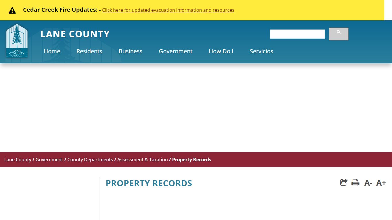 Property Records - Lane County